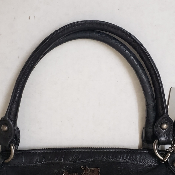 COACH - ASHLEY BLACK CROC EMBOSSED LEATHER SATCHEL - Picture 5 of 13